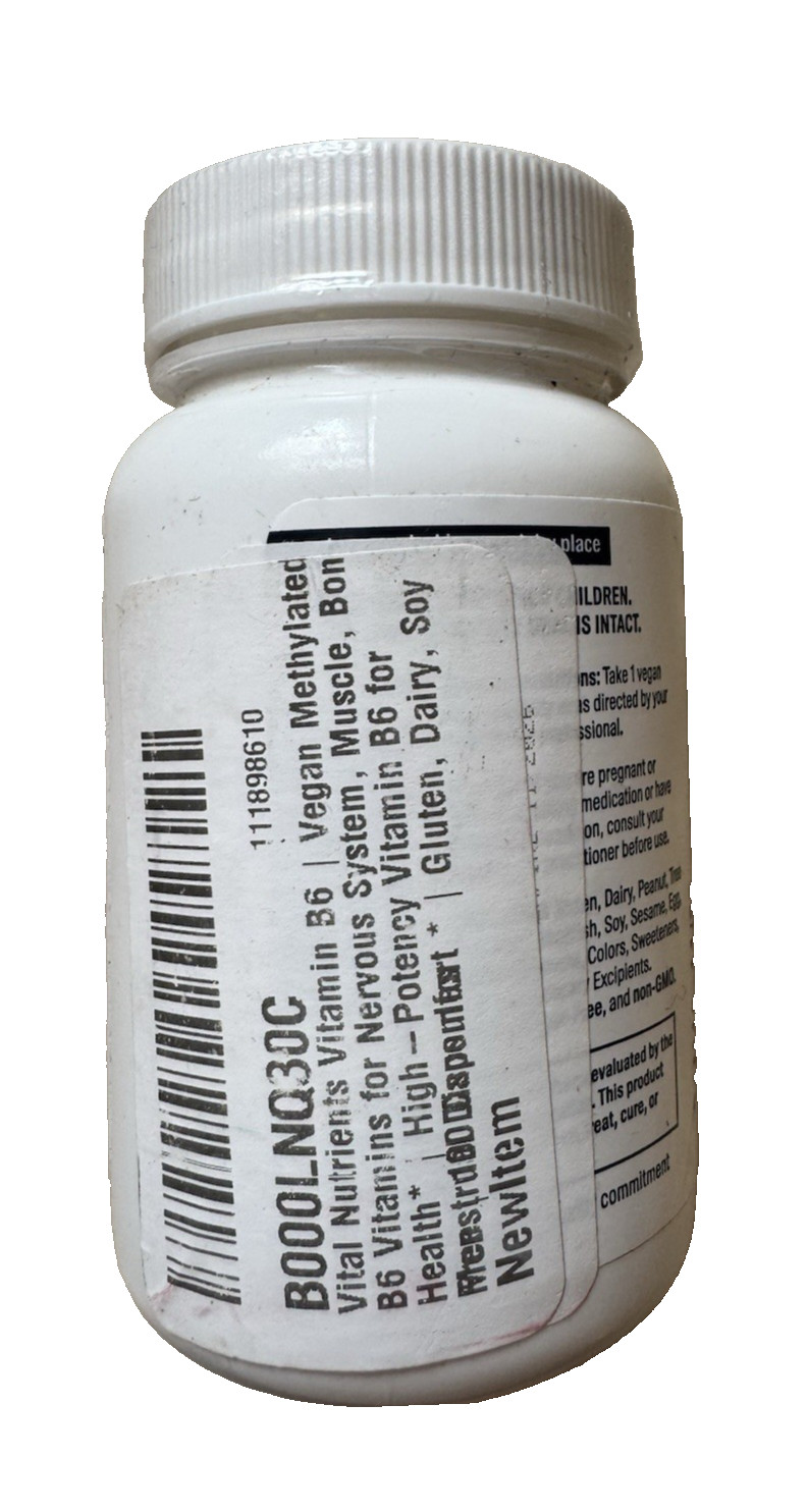 Two Vital Nutrients 100mg Vitamin B6 Capsules (2×100 Count) – Ex: 11/26