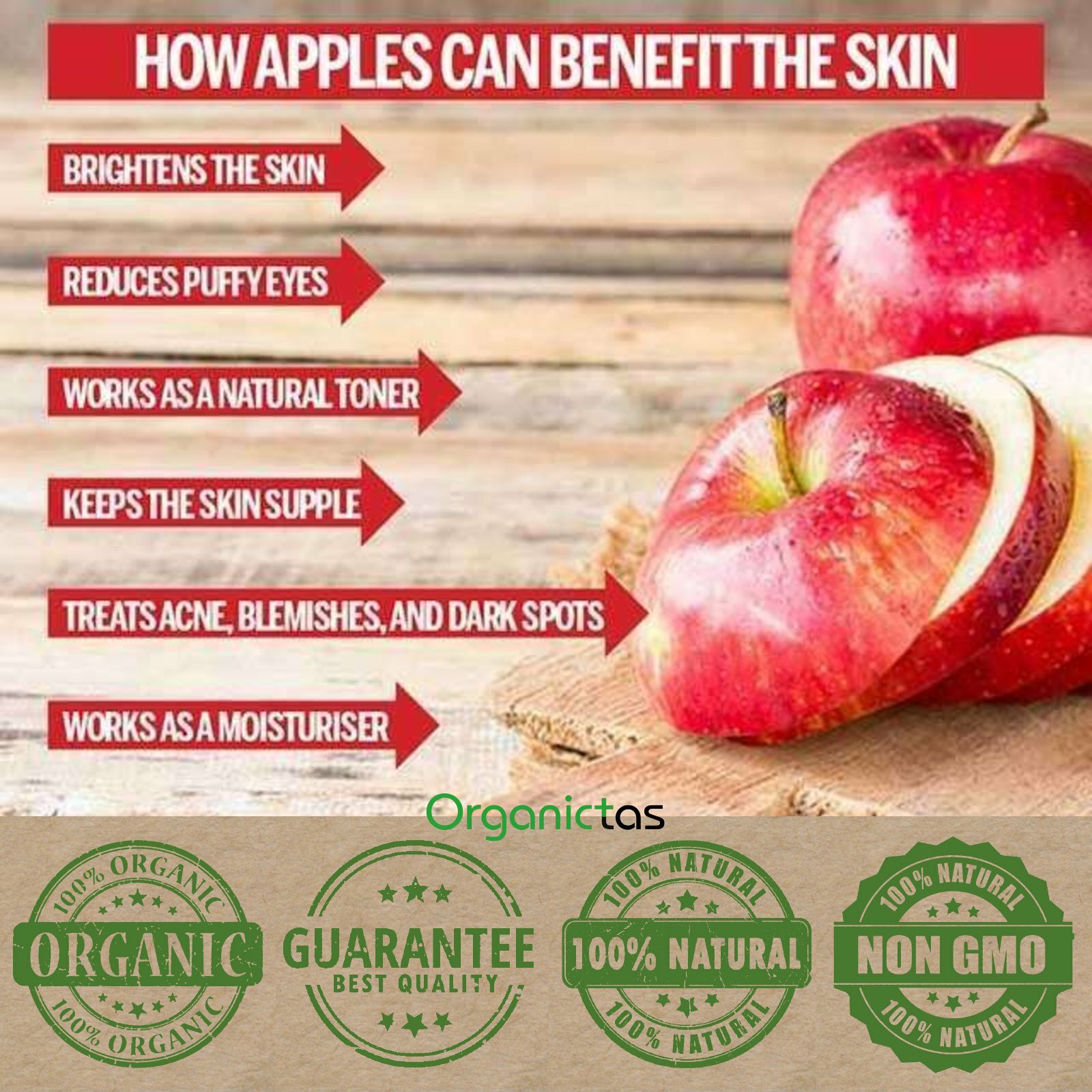 Pure Organic Apple Powder, 100% Natural Vitamin, Mineral & Antioxidant Source
