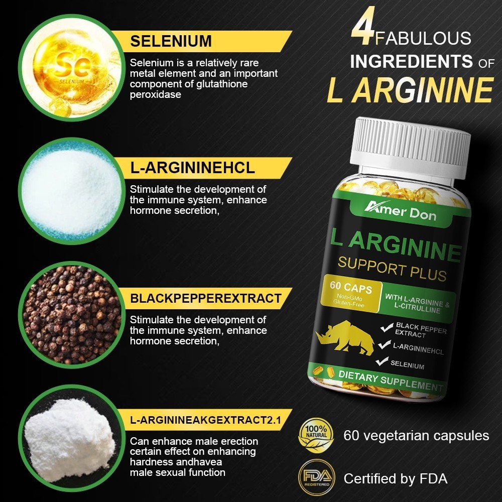 Nitric Oxide Booster L-Arginine, L-Citrulline 3000mg 60/120 Caps HIGHEST POTENCY