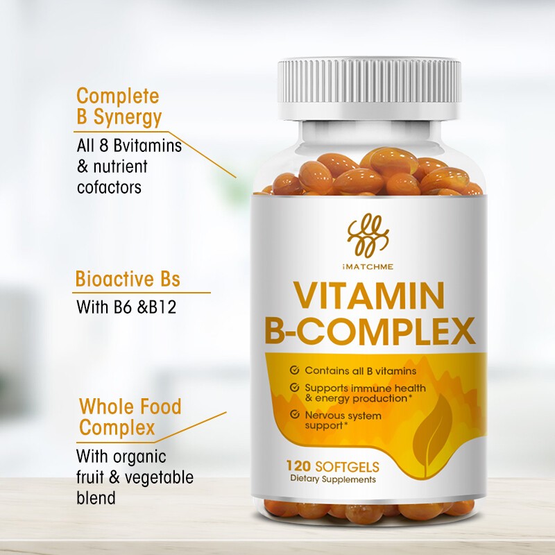 120~600x Vitamin B Complex Capsules B2,B6,B12, Immune Support Capsules 500mg