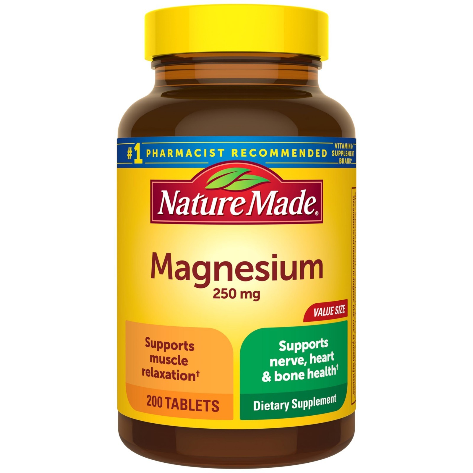 Nature Made Magnesium Oxide 250 mg, 200 Count (Pack of 1)