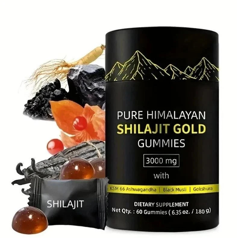 Pure Himalayan Shilajit Gold Gummies 3000mg With Ashwagandha Gokshura