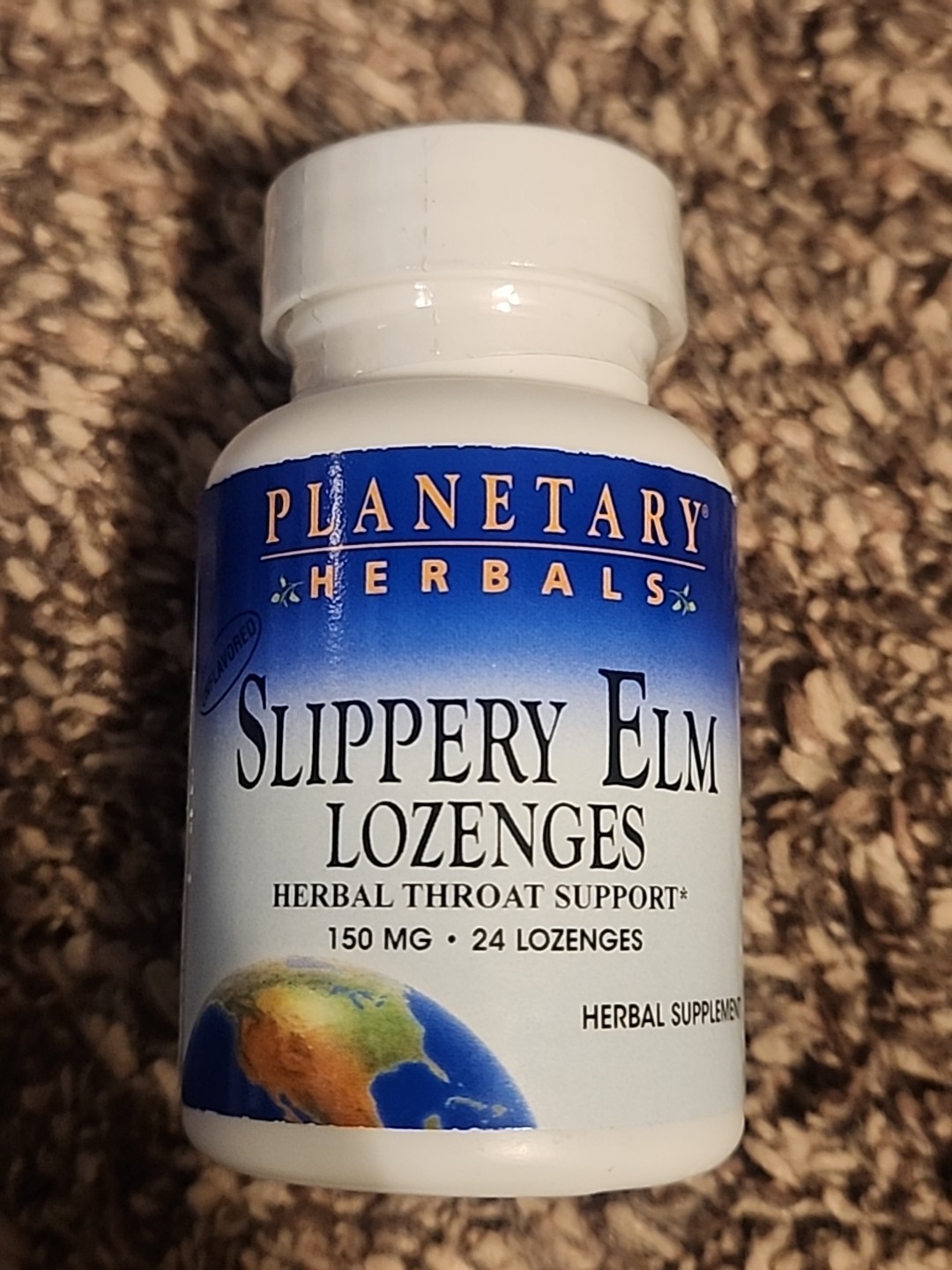 Planetary Herbals Slippery Elm Lozenges 24 Herbal Throat Support 150 mg