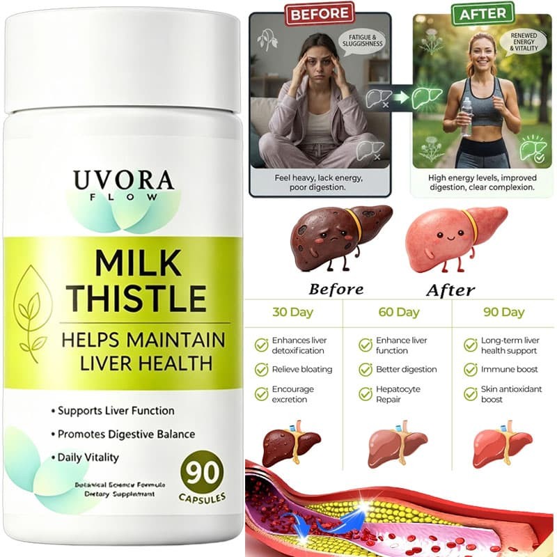 Uvora Milk Thistle Detox, Premium Herbal Supplement With Milk Thistle Extrac…