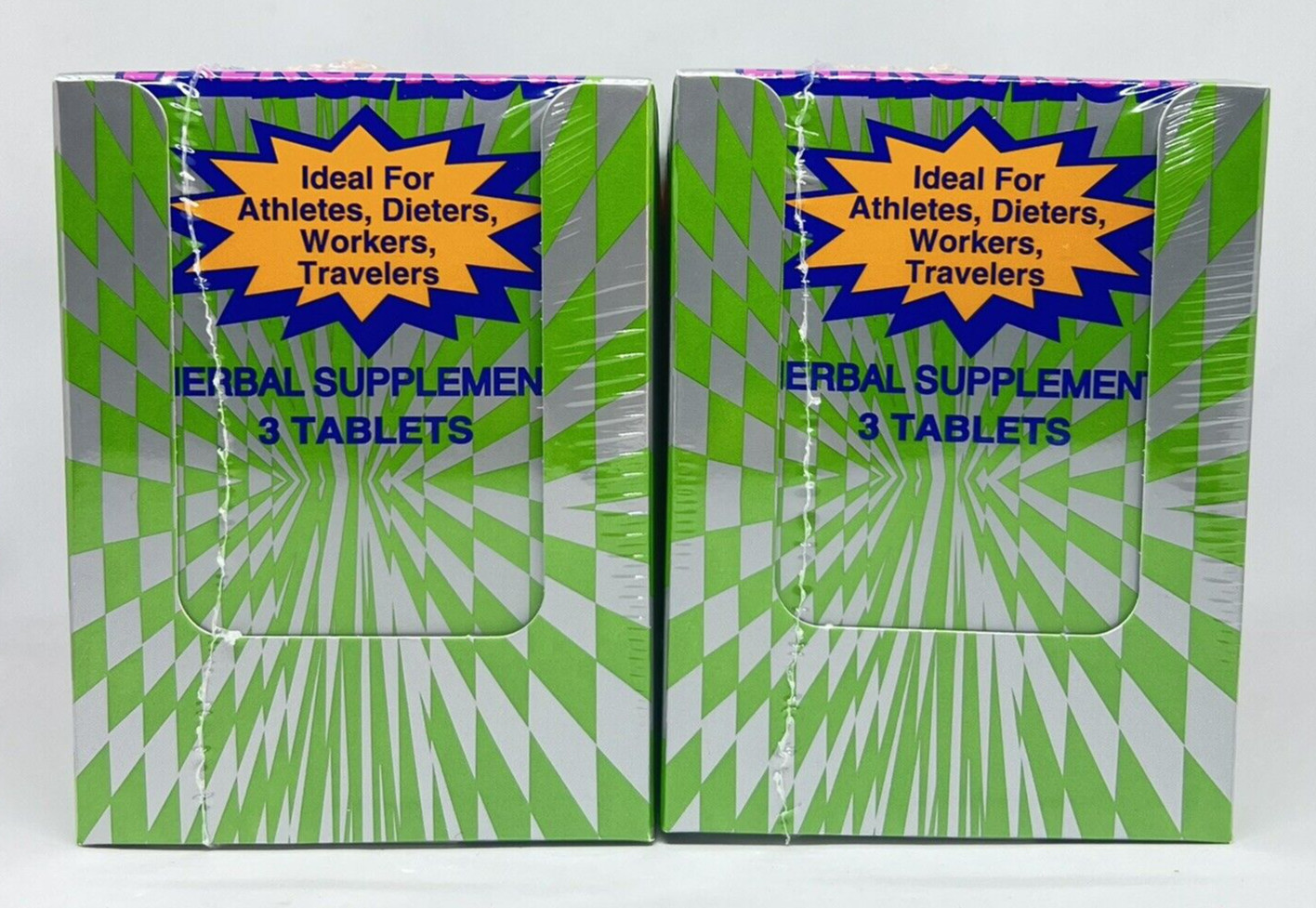 Ginseng Energy Now Green 3 Tablets 24 Packet Display Box 2 Boxes 48 Packs Total