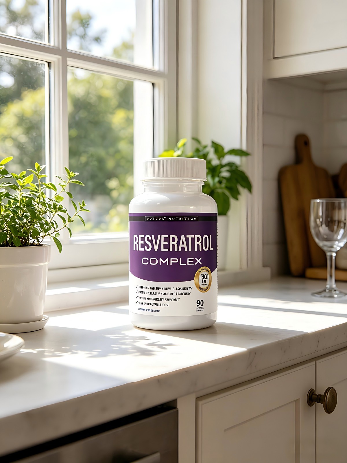 1800mg, 3 Pack Toplux Resveratrol Complex 90 Capsule Supplement Pills