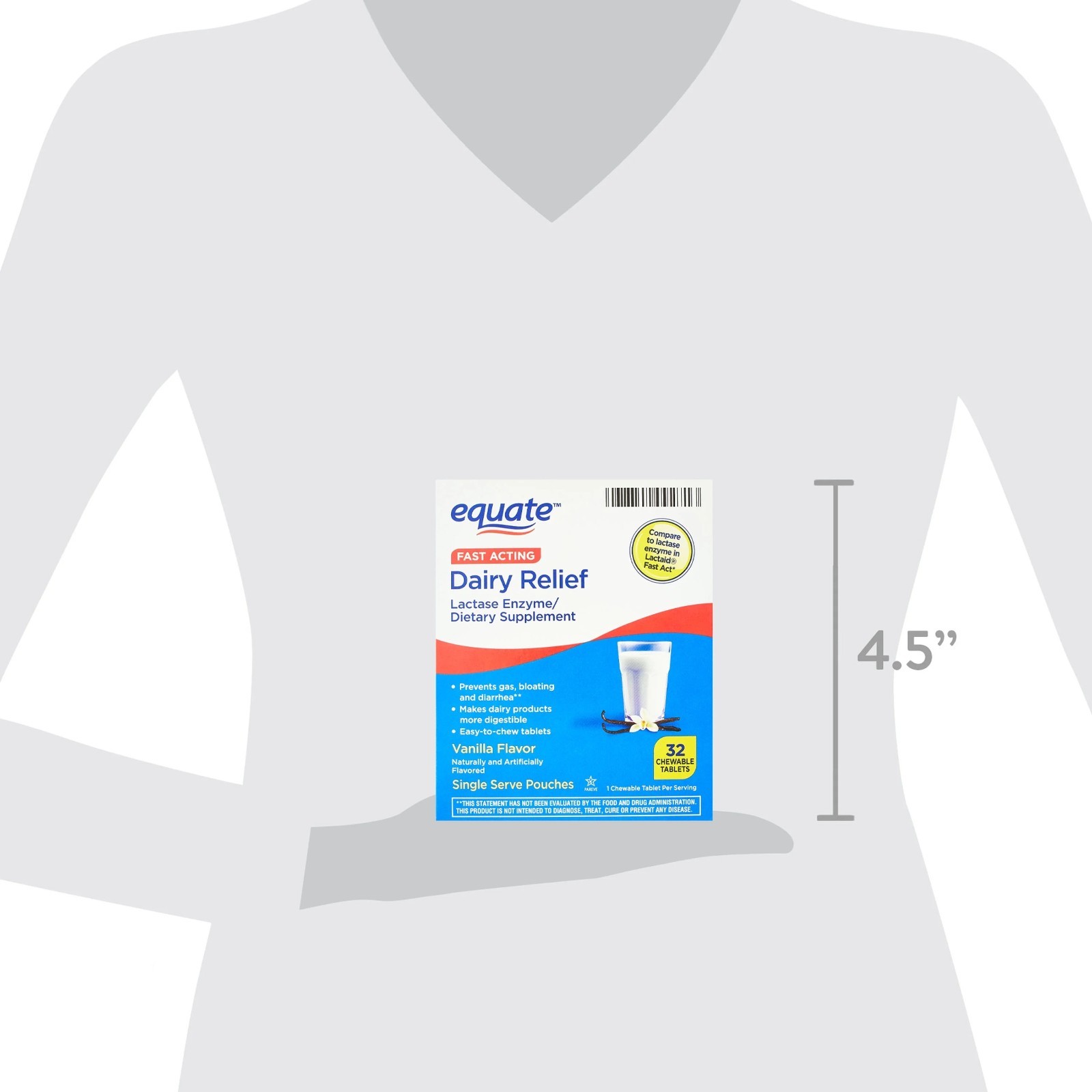 Equate Fast Acting Dairy Relief Lactase Enzyme Dietary Supplement Vanilla Flavor