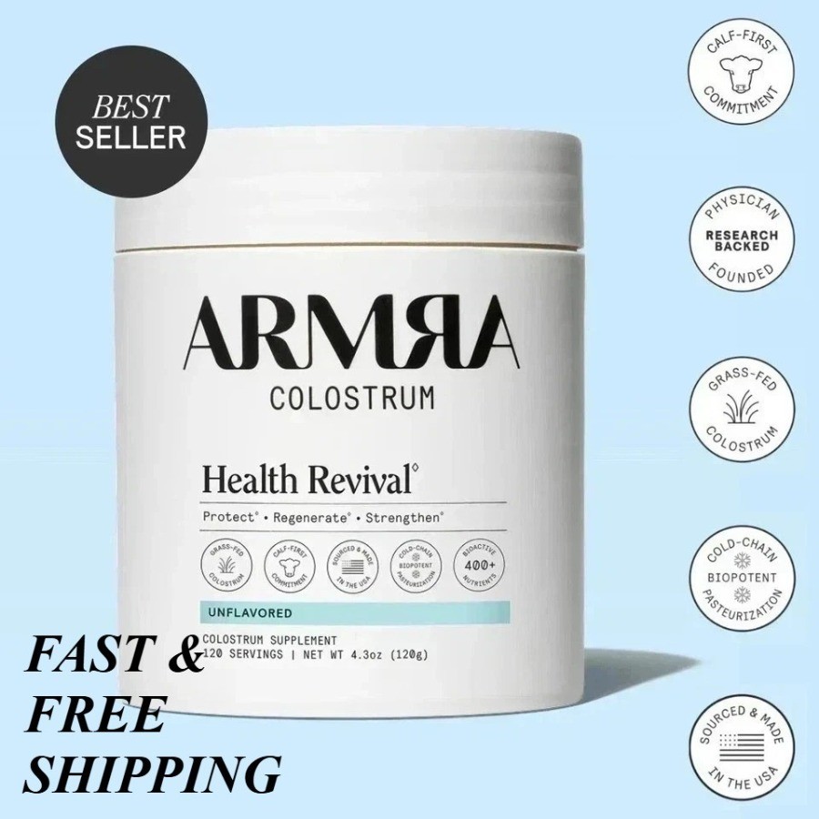 ARMRA Colostrum Health Revival Unflavored 120g 120 Servings Powder Supplement