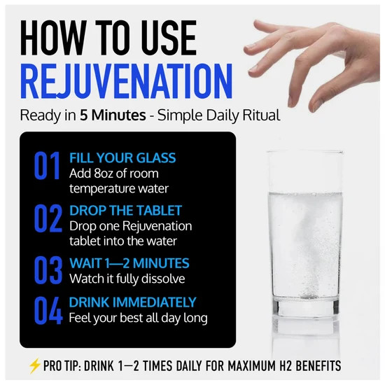 Drink HRW Rejuvenation H2 Molecular Hydrogen Water Tablets Unflavored 30 count