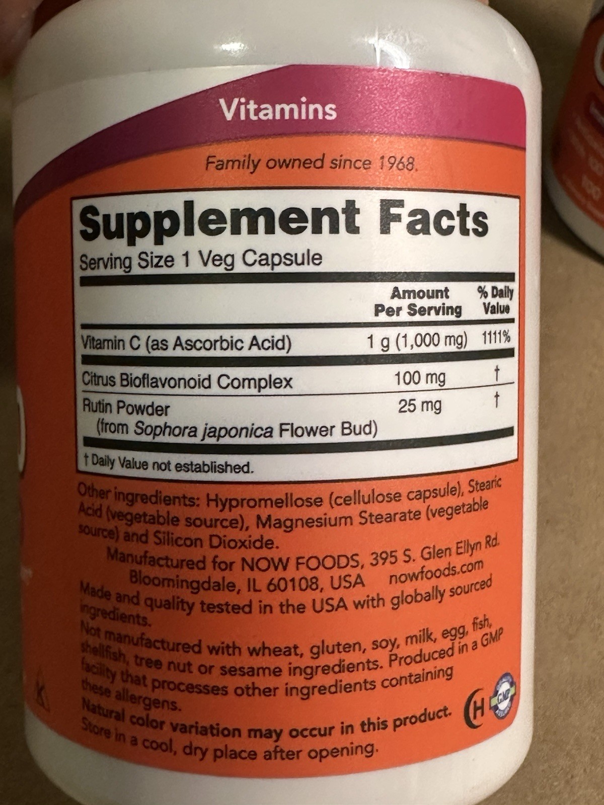 (2bottles!) Vitamin C-1000 With rose hips, 100 Tabs By Now Foods 06/2028