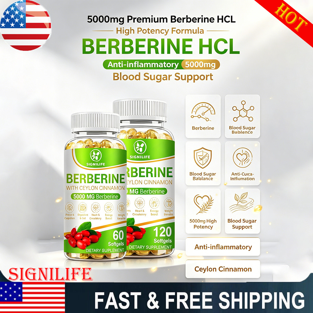 5000mg Premium Berberine HCL High Potency Anti-inflammatory,Blood Sugar Support