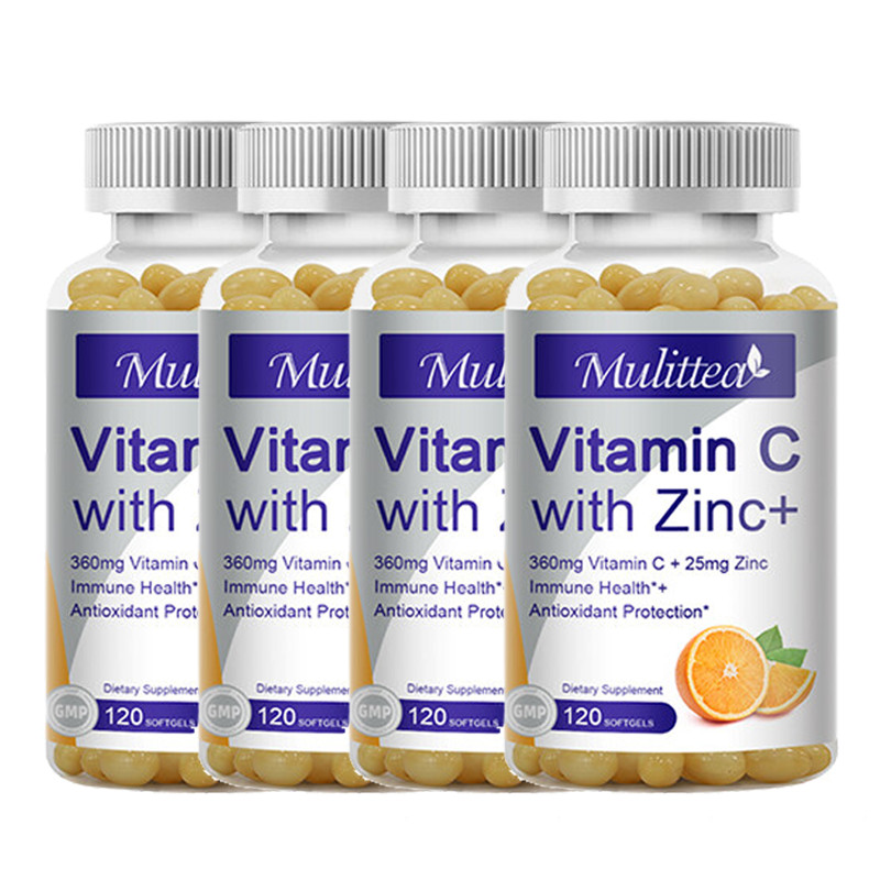 Vitamin C with Zinc Antioxidant Supplements for Immune Support 120 Capsules