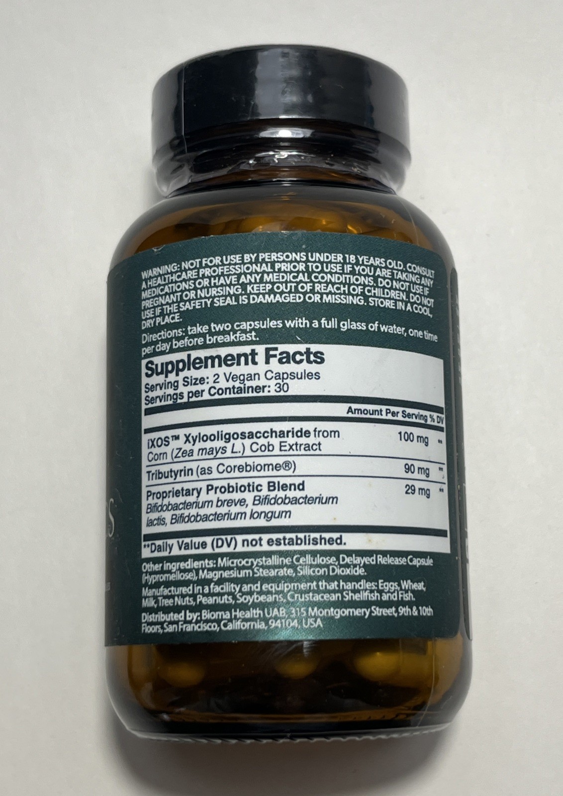 Bioma Probiotics Digestive Gut Health Supplement 30 Day, 60 Capsules Exp 02/2027