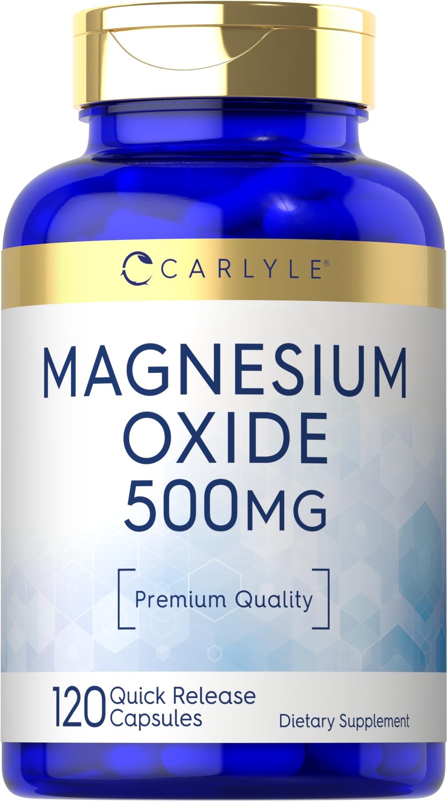 Carlyle Magnesium Oxide 500mg | 120 Capsules | 120 Count (Pack of 1), White