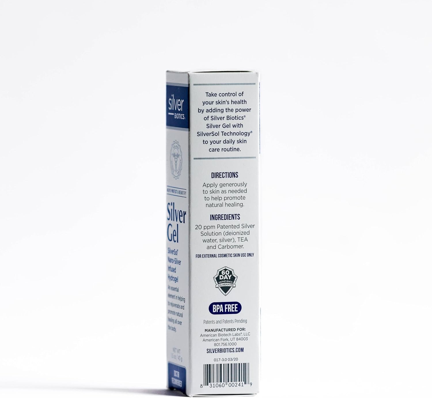Silver Biotics Patented Multivalent SilverSol 20 PPM Soothing Skin Gel | Vers…