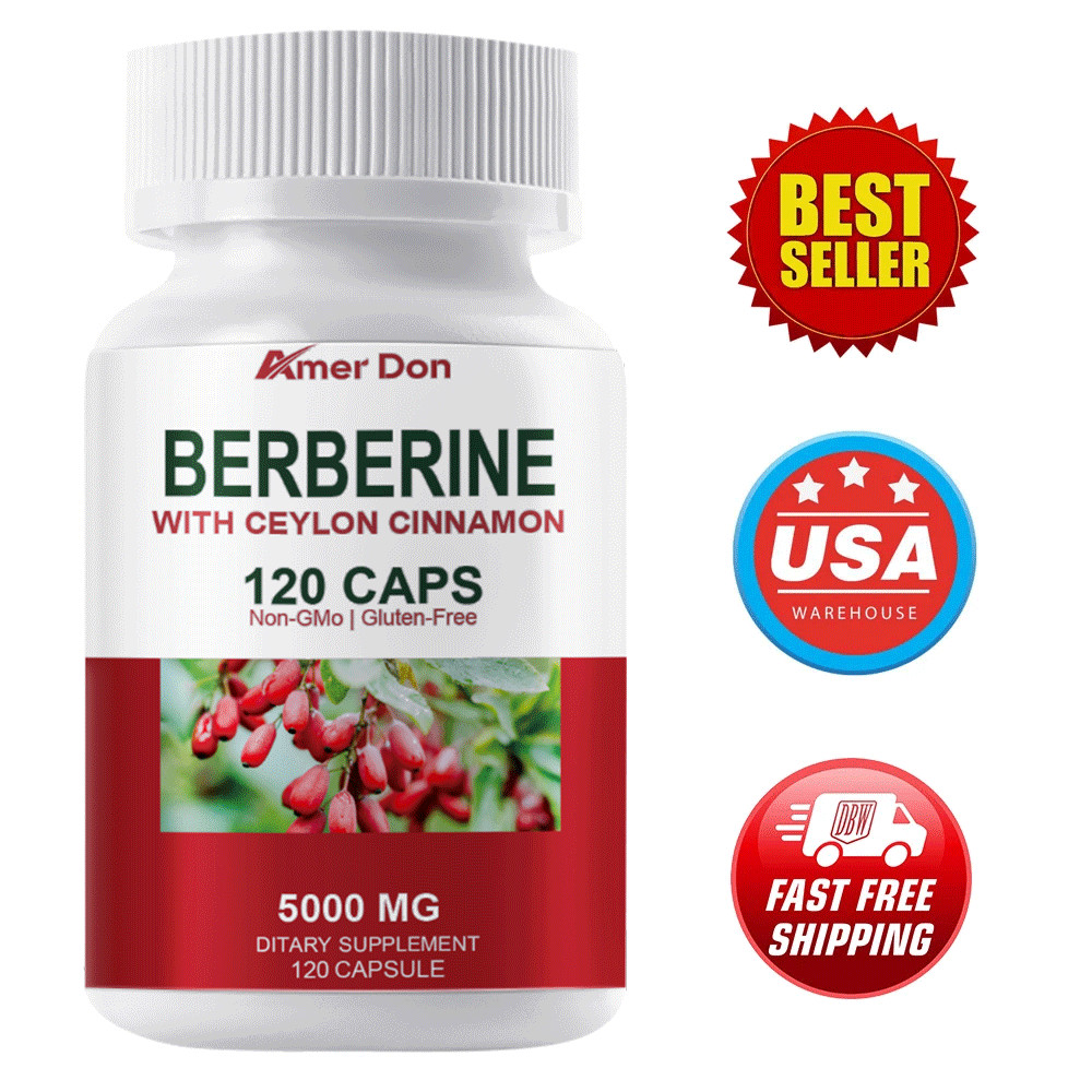 Berberine with Ceylon Cinnamon 5000mg Blood Sugar Heart Health & Immune 120 Caps