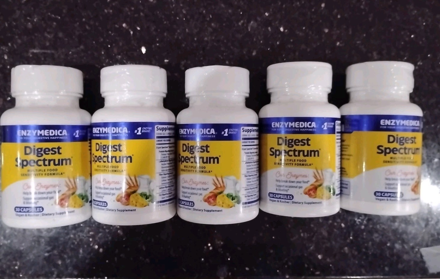 Lot X 5 Enzymedica Digest Spectrum 30 Ct Exp 3/27 Free Shipping