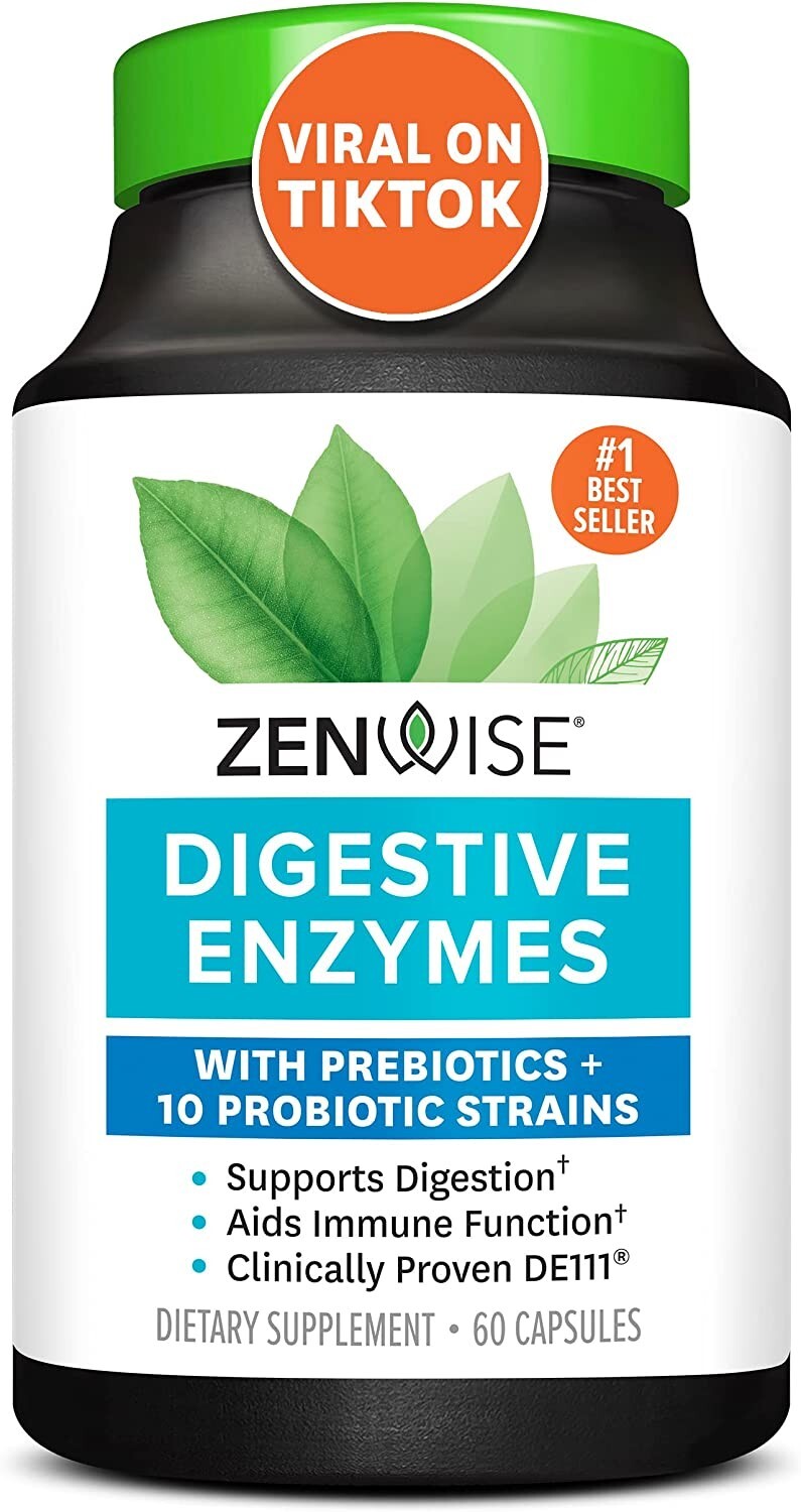Digestive Enzymes w/ Prebiotic & Probiotics, Gas, Constipation & Bloating Relief