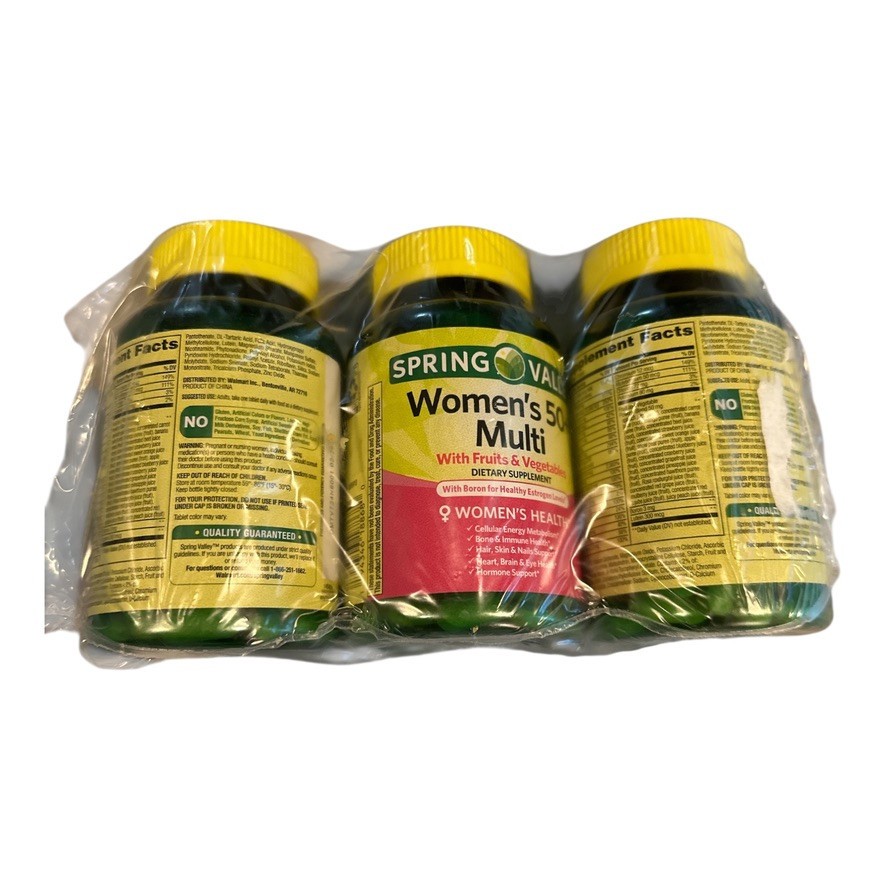 Spring Valley Women’s 50+ Multi with Fruits & Vegetables – 3 Pack (Exp 02/2026)