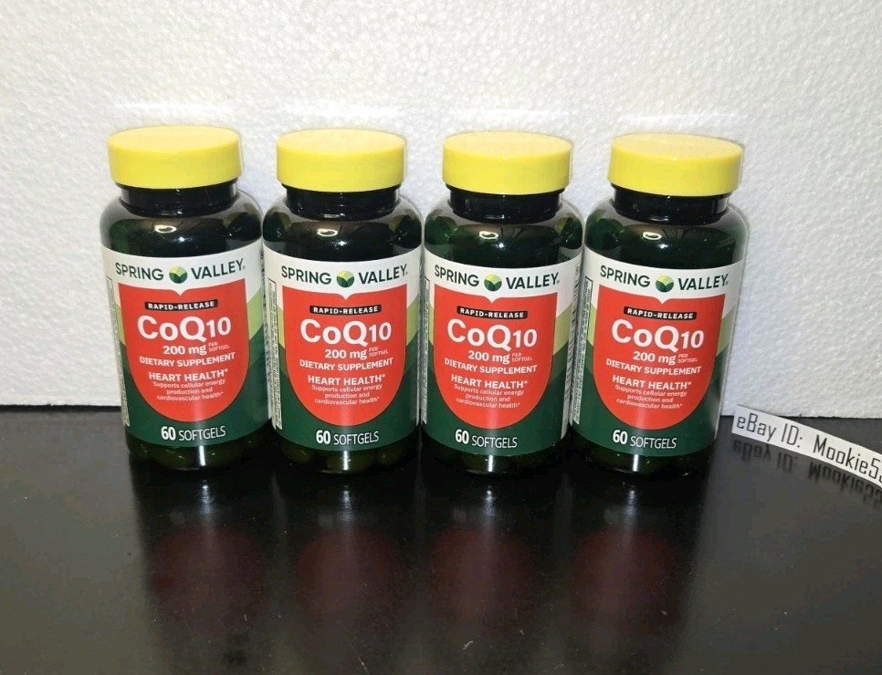 EXP 07/2028! (240ct) 4 Lot 80ct Spring Valley CoQ10 200mg Softgels Rapid Release