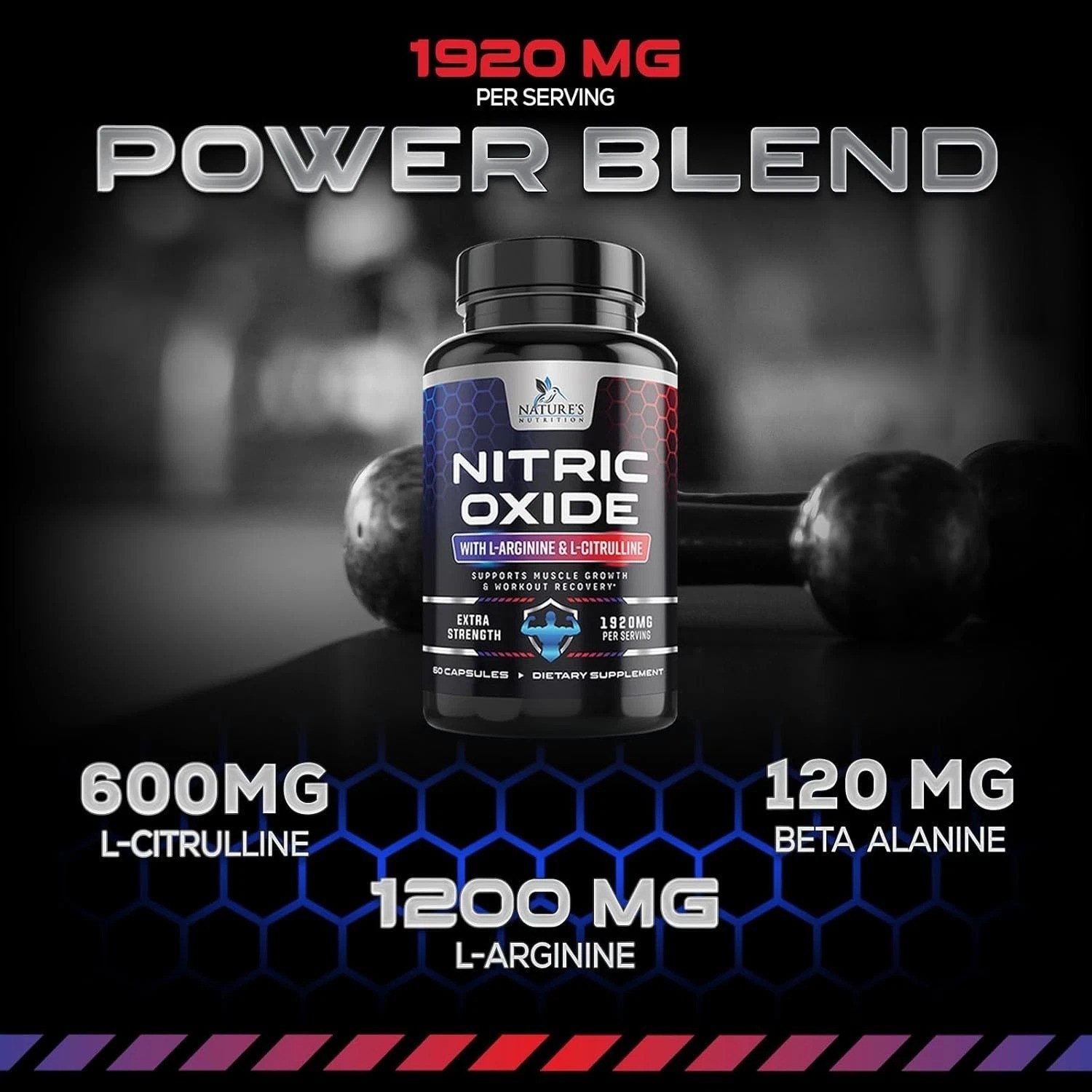 Nitric Oxide Booster Extra Strength – L Arginine 3X Strength Nitric Oxide Suppor