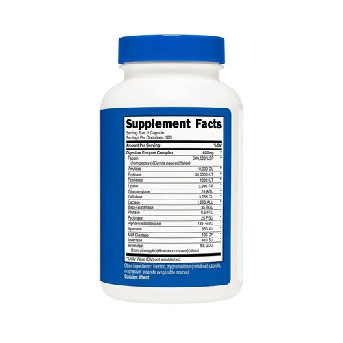 Digestive Enzyme Complex 120 Caps 335 Mg by Nutricost