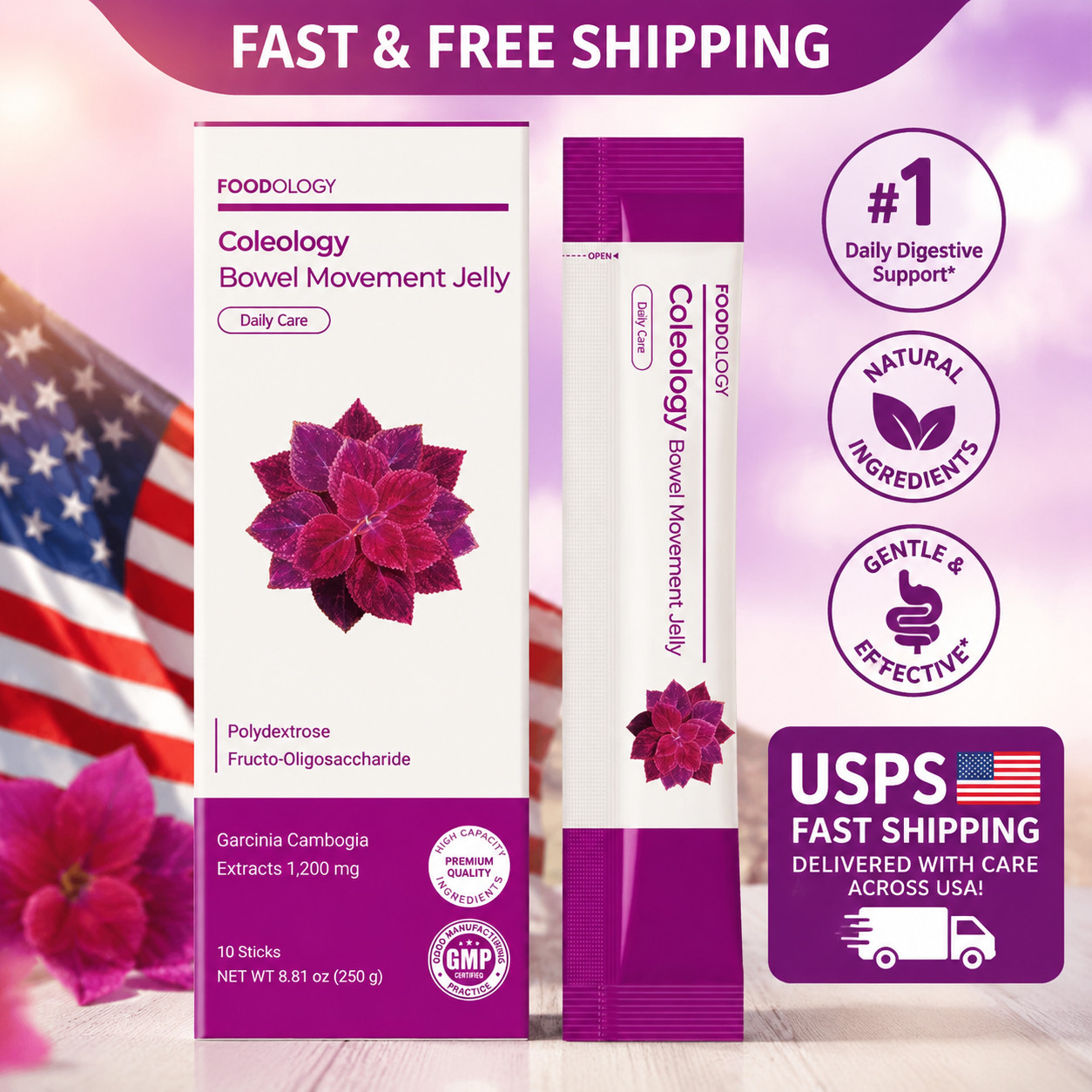 Foodology Coleology Bowel fast Jelly Fiber Garcinia Cambogia 10 Sticks Movement