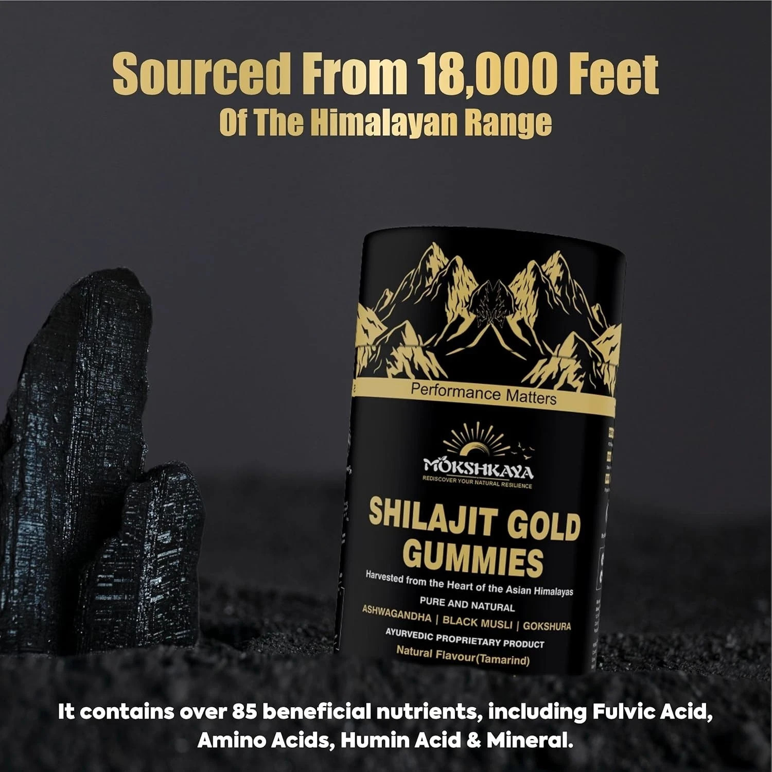 Premium Shilajit Gummies for Energy & Focus Himalayan Gold Grade 60 Pack.