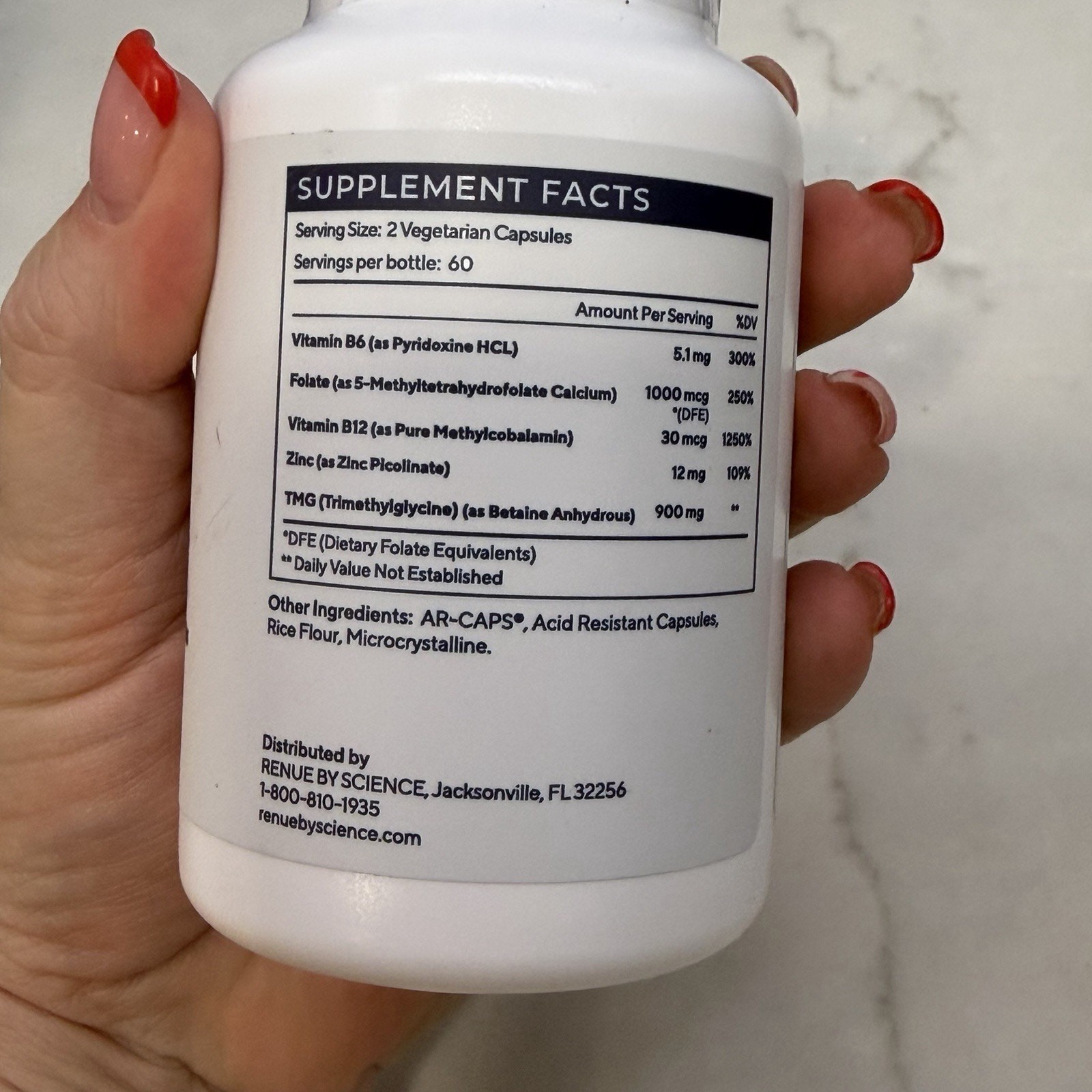 Renue By Science TMG Methylation Essentials/ 120 Caps/ Sealed Exp 5/28