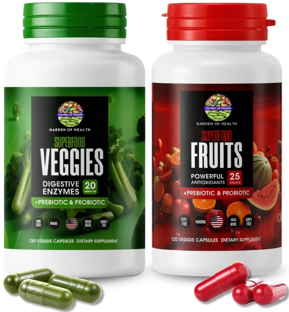 Garden OF Health Superfood Fruit Veggies Enzyme Probiotics Digest 240 Capsule
