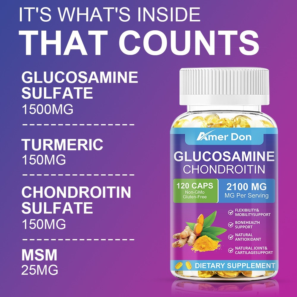 Glucosamine Chondroitin + Omega 3 Fish Oil Joint Health Support Double Effective