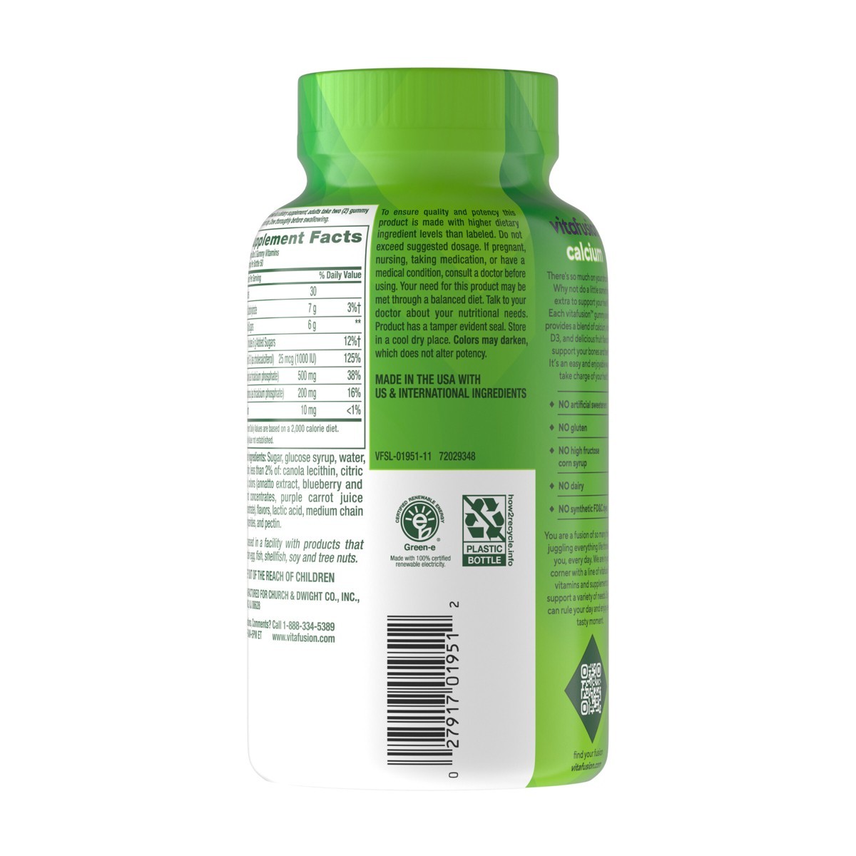 Vitafusion Calcium Gummy Dietary Supplement – Fruit & Cream – 100ct