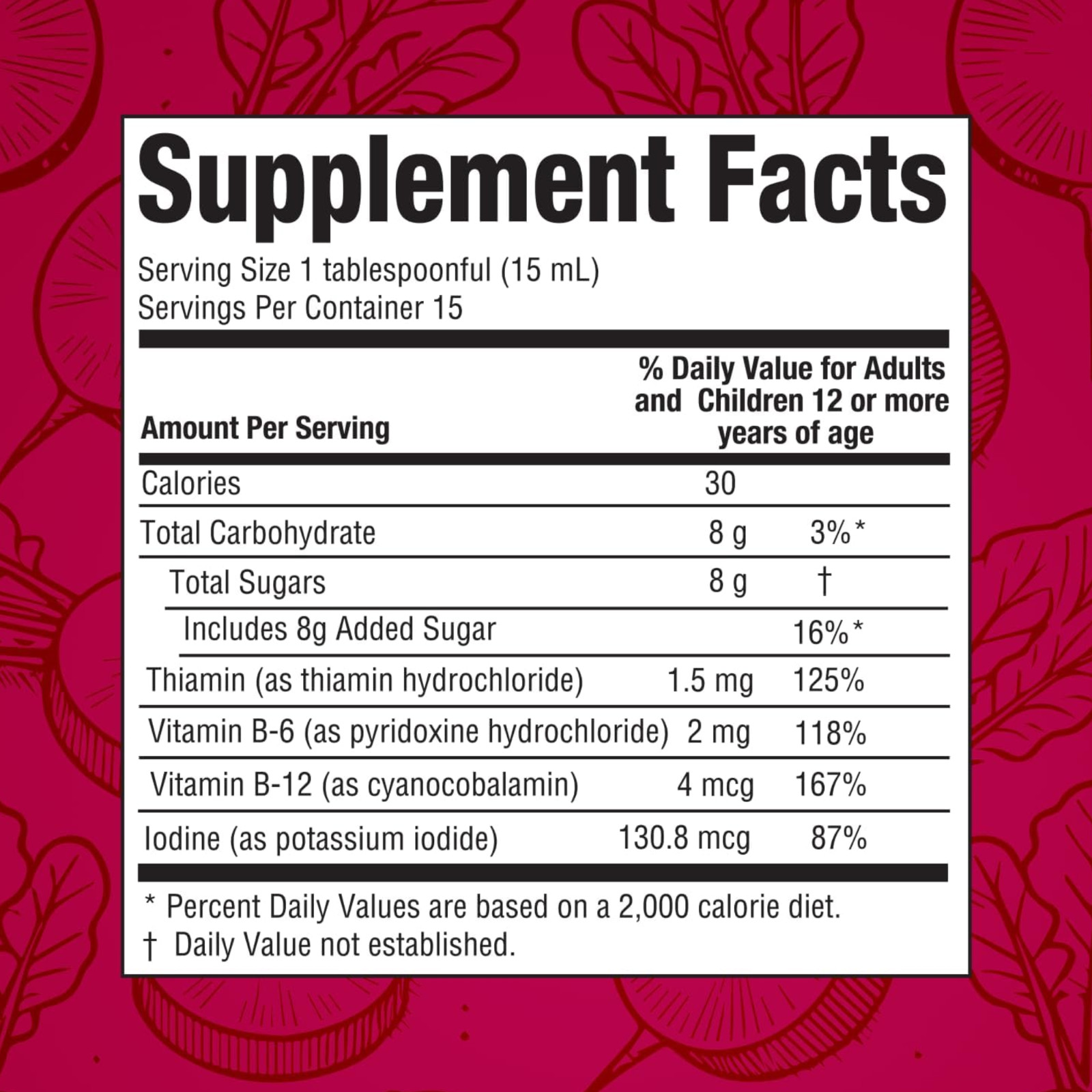 Rabano Yodado Jarabe Suplemento Nutricional Líquido 8 oz