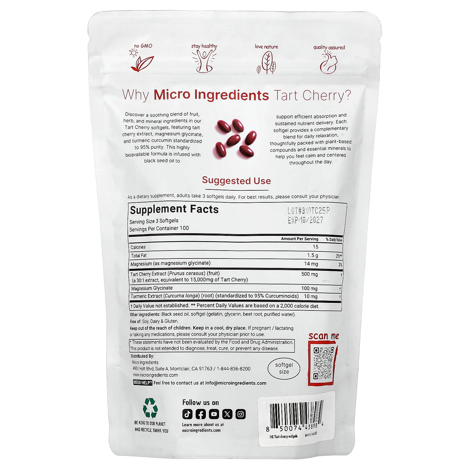 Tart Cherry+, 300 Softgels