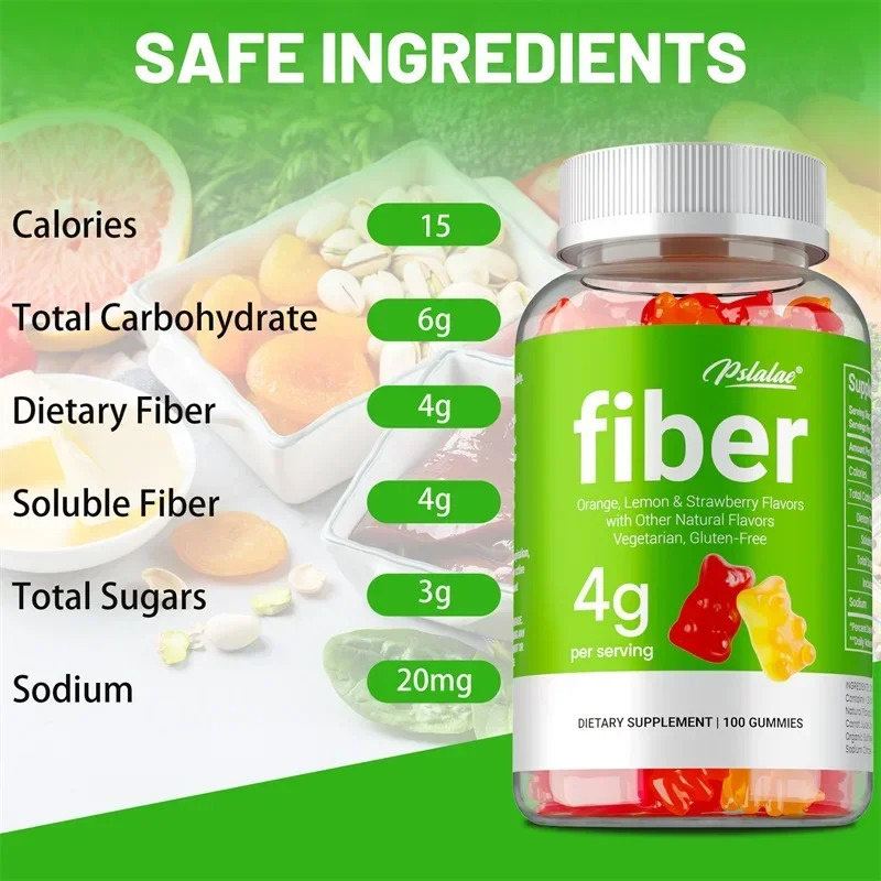 Fiber 100pcs – Promote Digestive Health and Regular Bowel Movements, Non-GMO
