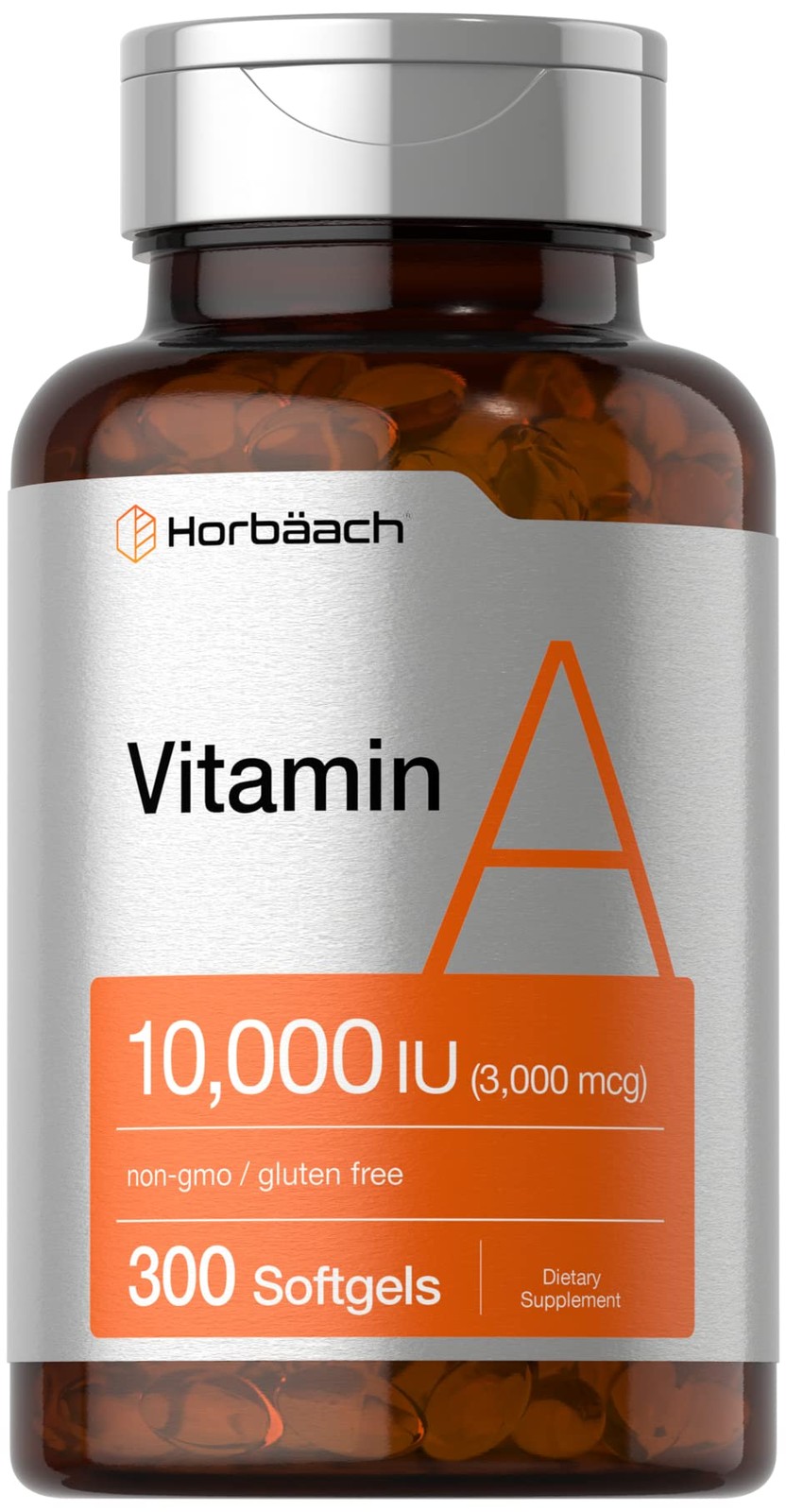 Horbäach Vitamin A 10000 IU Softgels | 300 Count | 300 (Pack of 1)