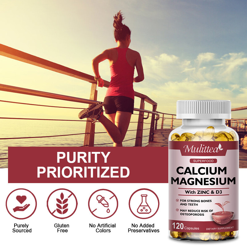 Calcium Magnesium Zinc D3 Complex Capsules Bone Muscle Immune Support 120pc