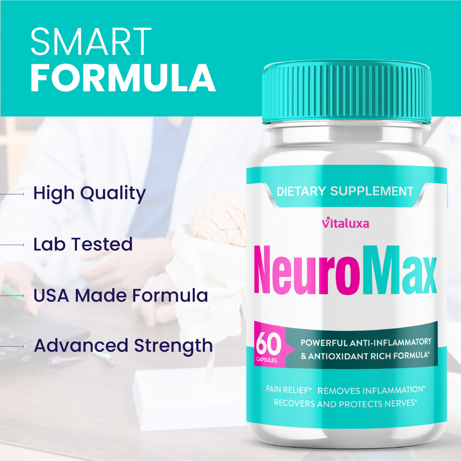 (5 Pack) NeuroMax Pills with Natural Formula for Brain Supplement (300 Capsules)