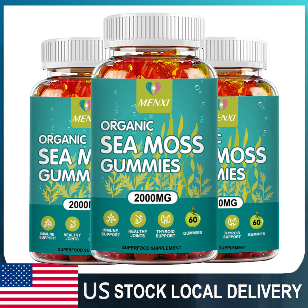 Natural & Organic Sea Moss 3×60 Gummies Supplement, Rich in Minerals & Vitamins