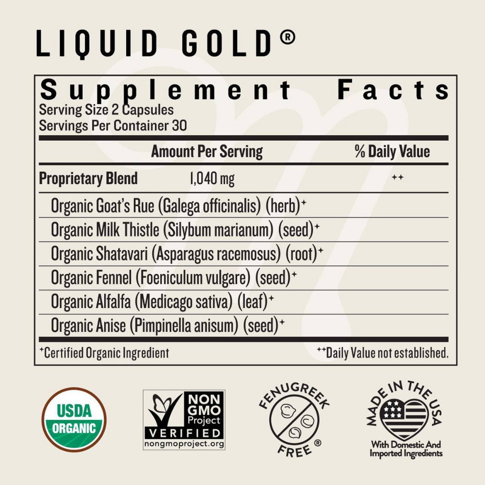 Legendairy Milk Liquid Gold Lactation Vegan Supplement Capsules