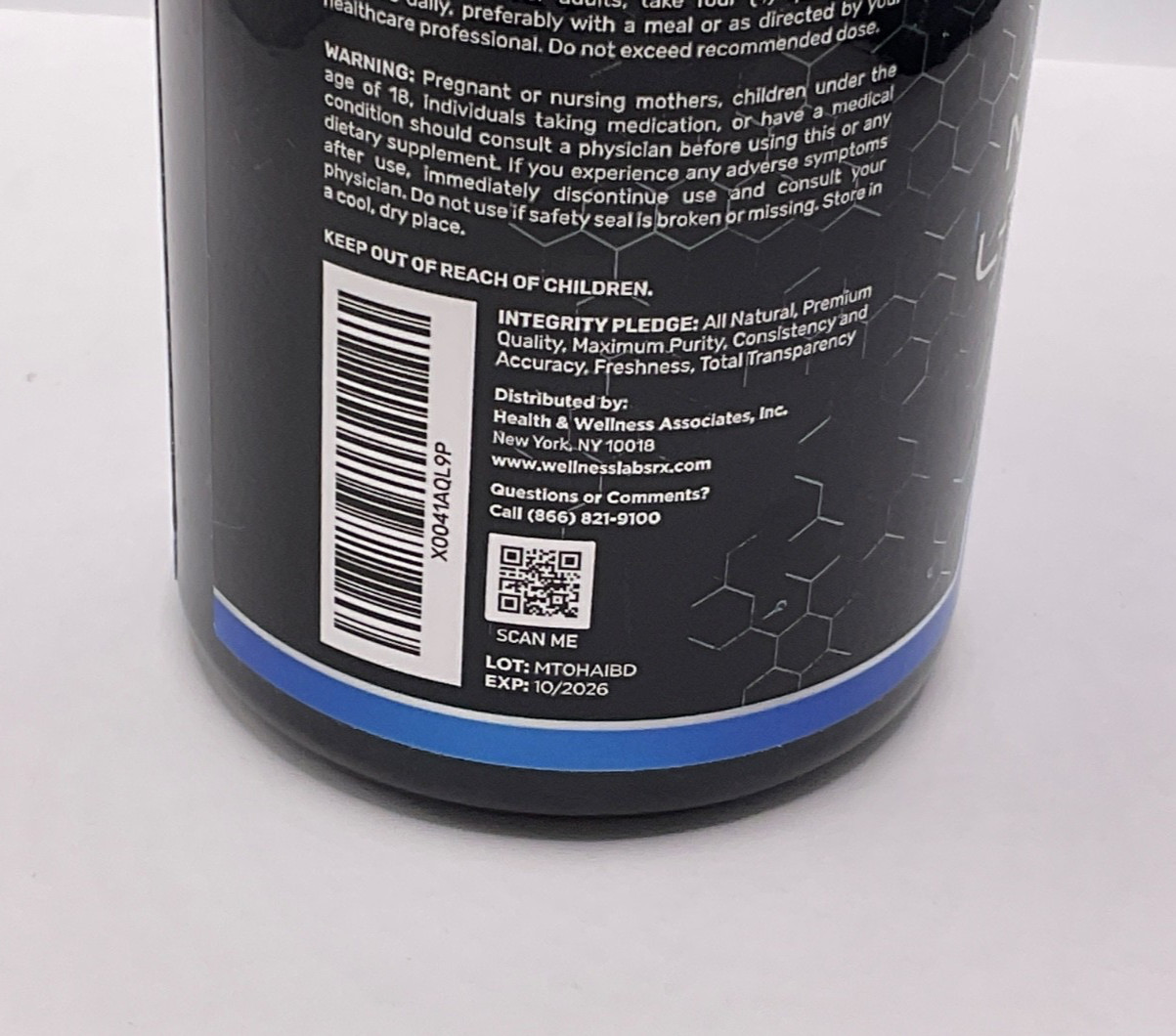 Wellness LabsRX Magnesium L-Threonate 3000 Mental Focus 120 caps Exp: 10/26