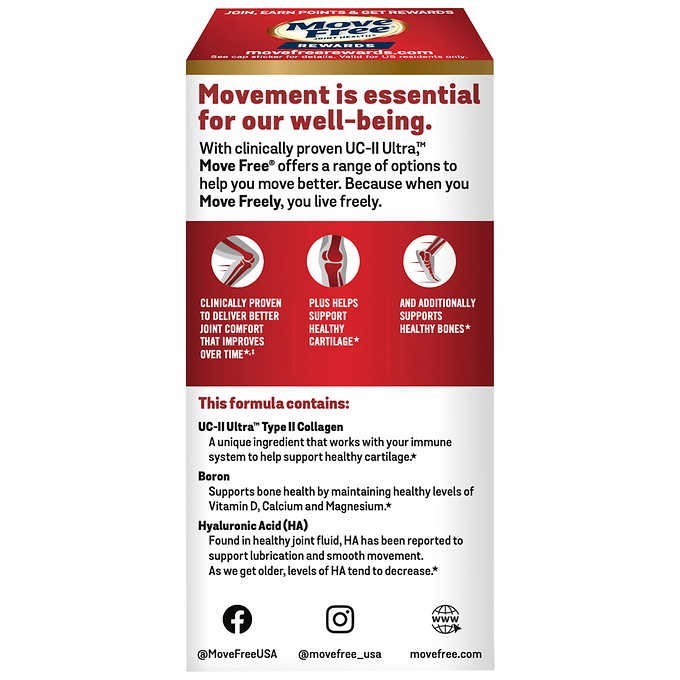 Schiff Move Free Ultra Triple Action Joint Supplement, 75 Tablets, EXP 12/2027