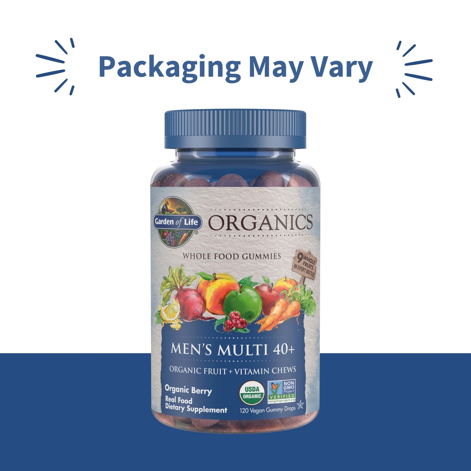 11/26 Garden of Life Organics Men 40+ Gummy Vitamins – Berry – Certified Organic