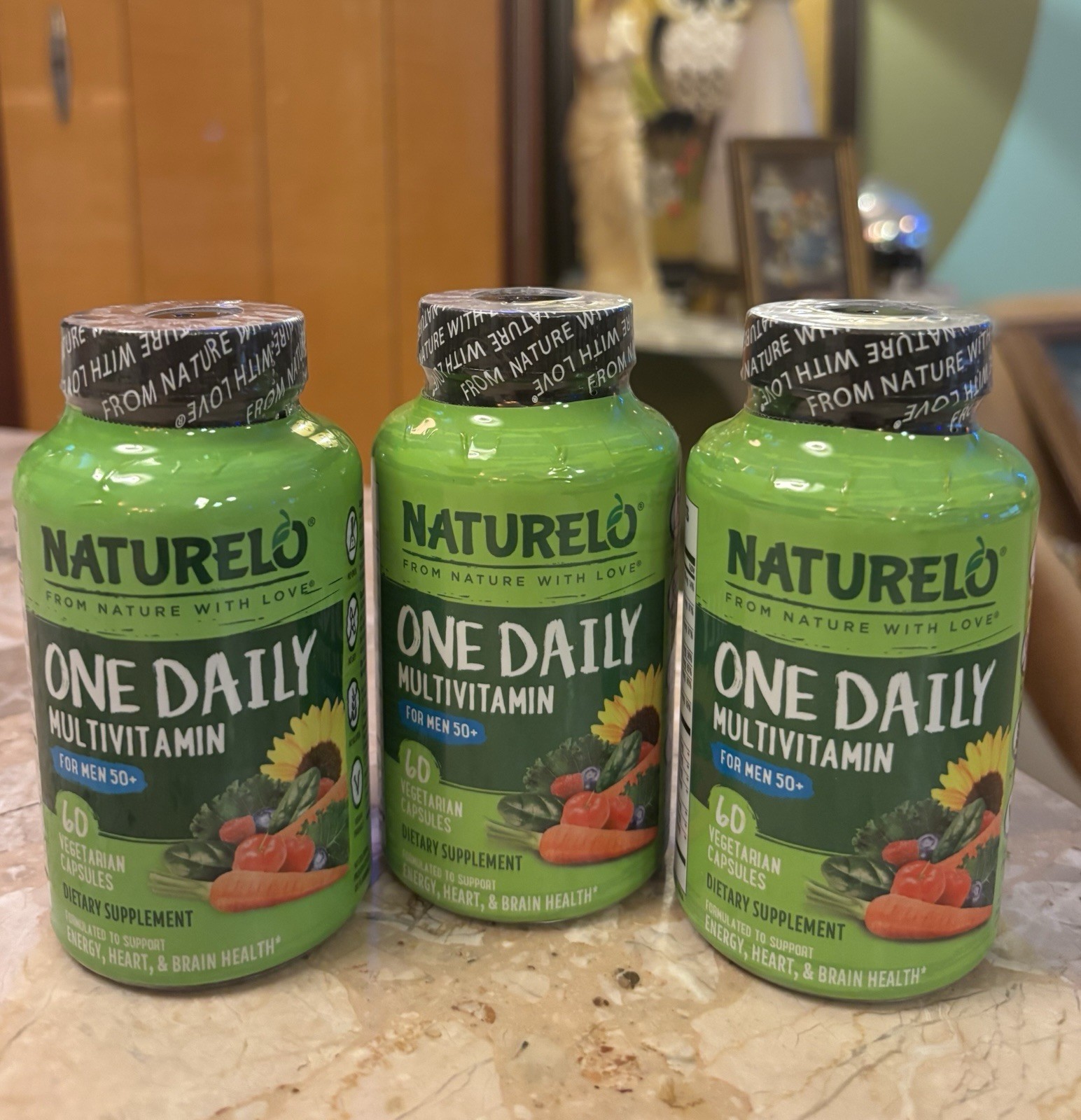 Naturelo One Daily Multivitamin for Men 50+ 60 Capsules NEW X3 180 Capsules