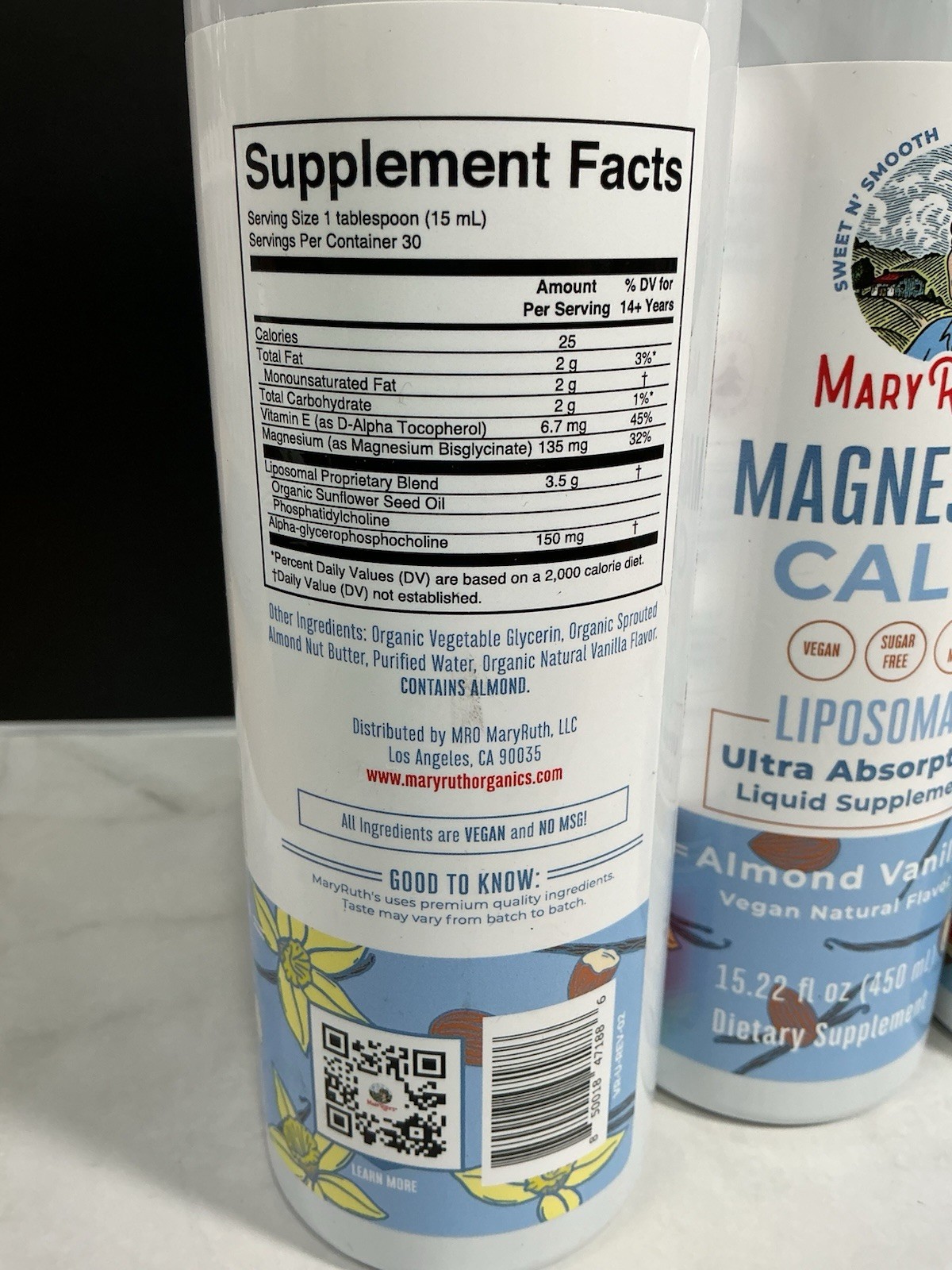 Mary Ruth’s Magnesium Calm Almond Vanilla 15.22 Oz 3 PACK!!!!!