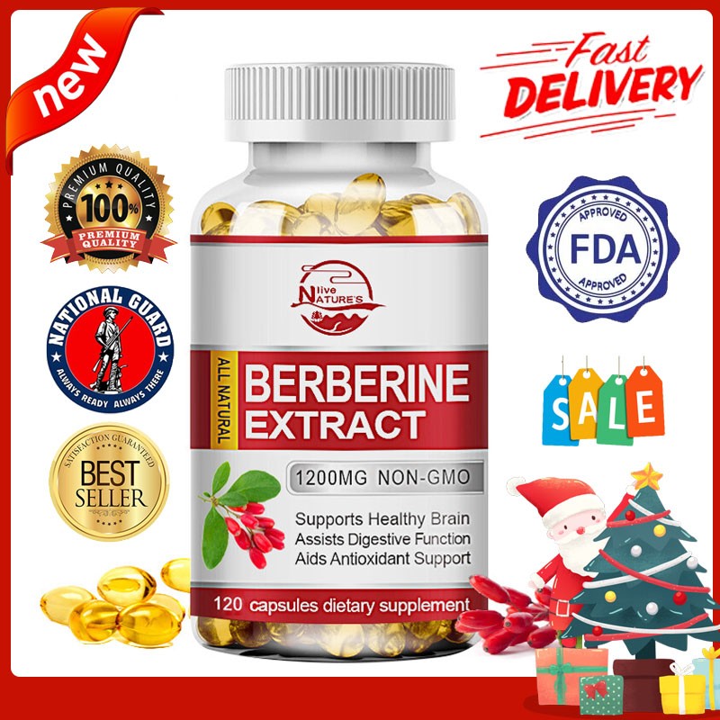 Berberine 1200mg – High Potency Berberine Capsules – 120PC – Blood Sugar Support