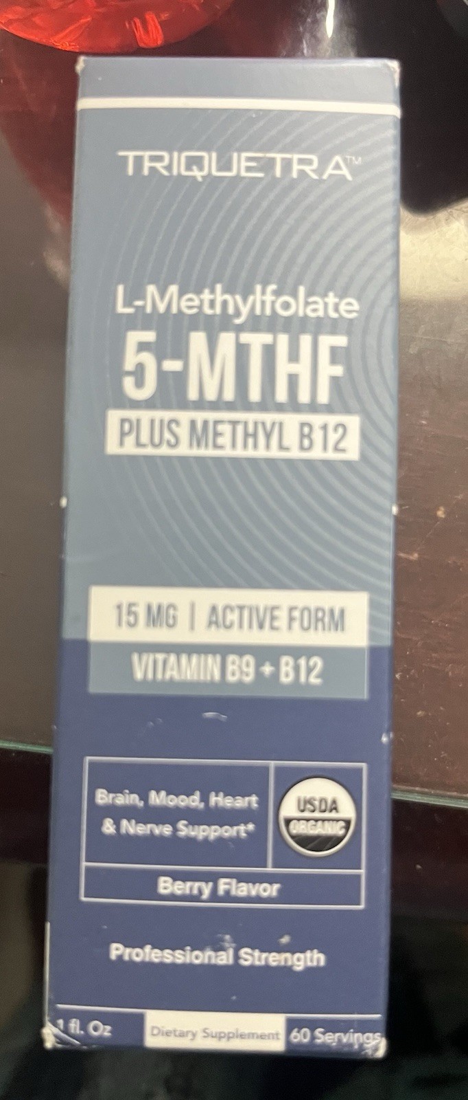 Triquetra L-Methylfolate 5-MTHF Plus Methyl B12 Supplement 1 oz Sealed Bottle