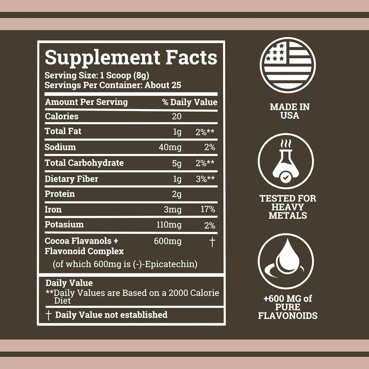 Black Forest High Flavanol Cocoa Powder Flavonoids Supplement 1200 mg
