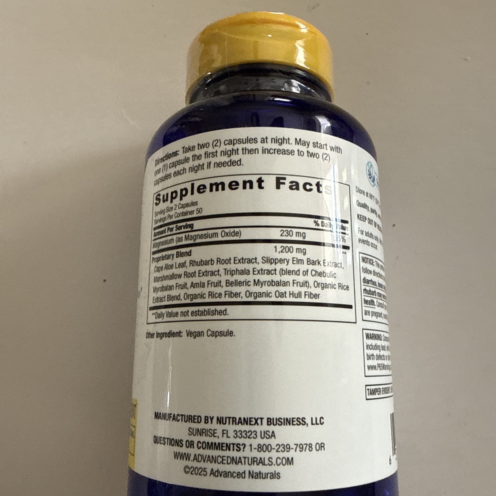 Advanced Naturals ColonMax Herbal Vegan Constipation 100 CAPS EXP: 4/2028