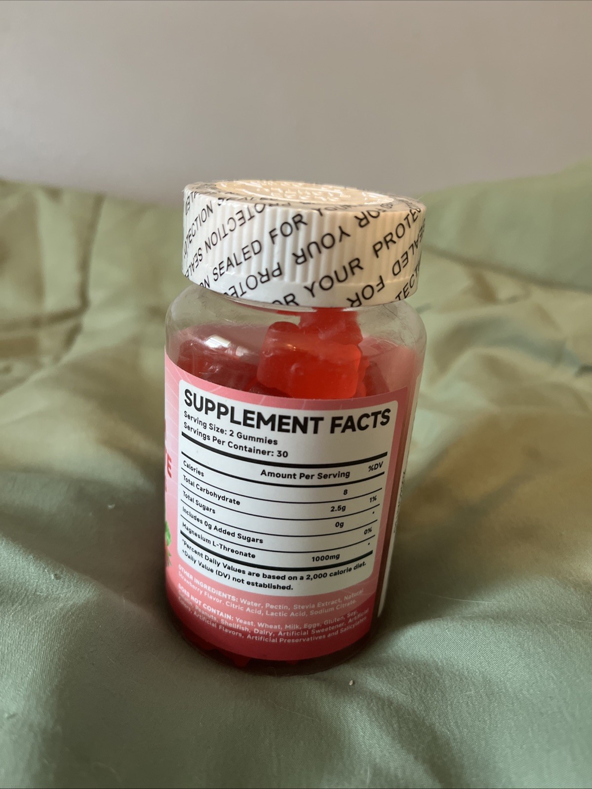 (6 Pack) Magnesium L-Threonate 1000mg 60 Gummies, Exp 07/2027